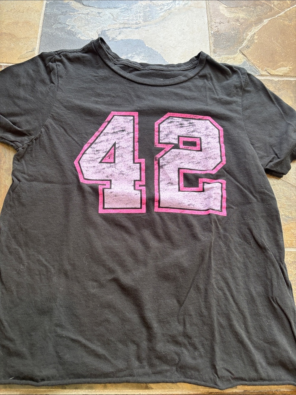 Juniors The Original Retro Brand Tee with Pink Number 42 Graphic Size XSmall